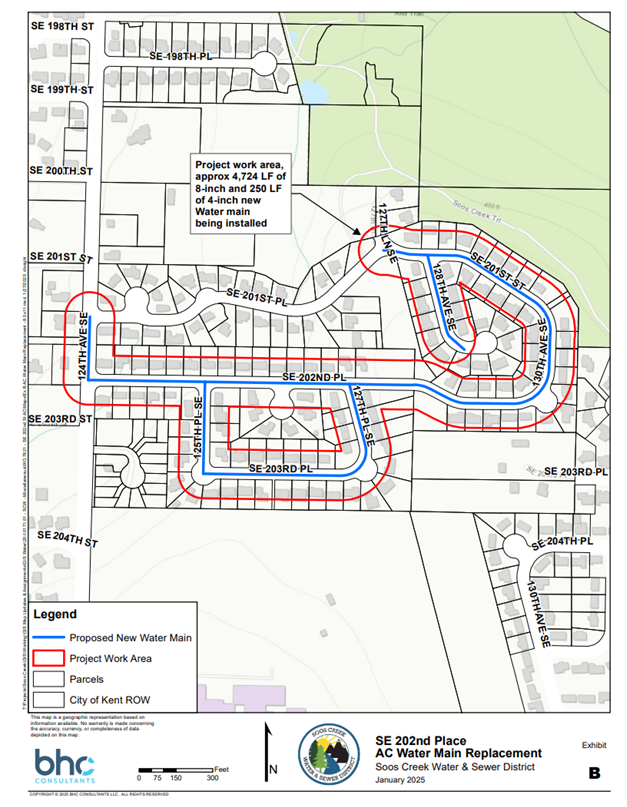 SE 202nd Pl AC Watermain Replacement Project Area